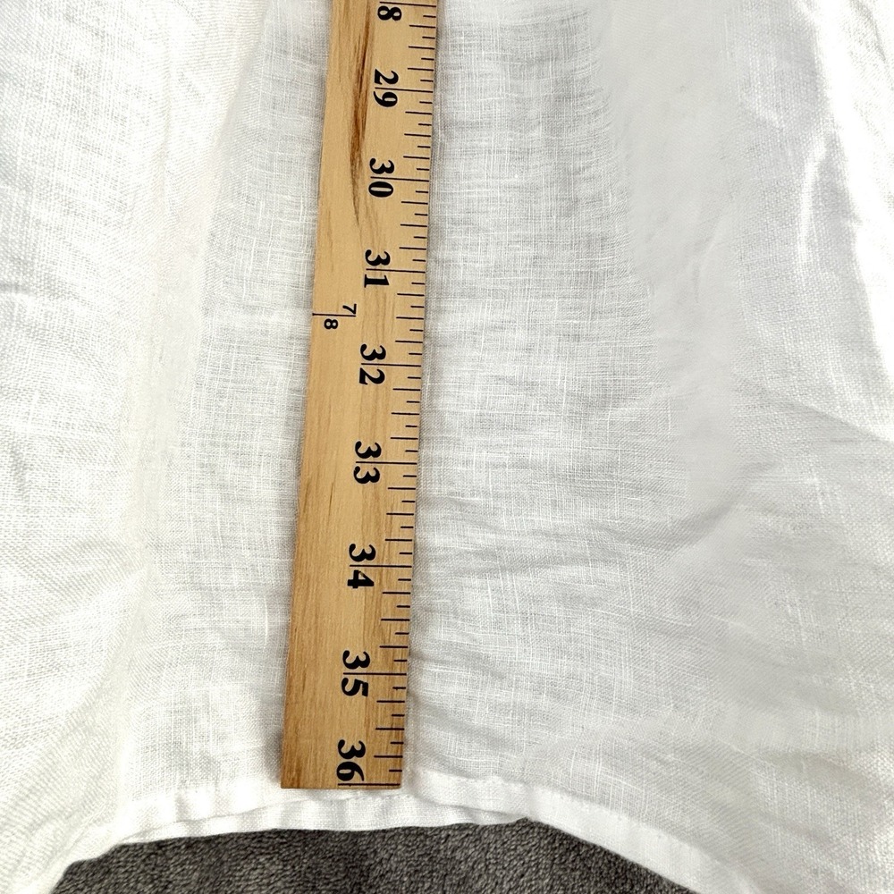 Rachel Zoe White 100% Linen Tiered Maxi Skirt Elastic Waist Pockets M - Picture 7 of 8